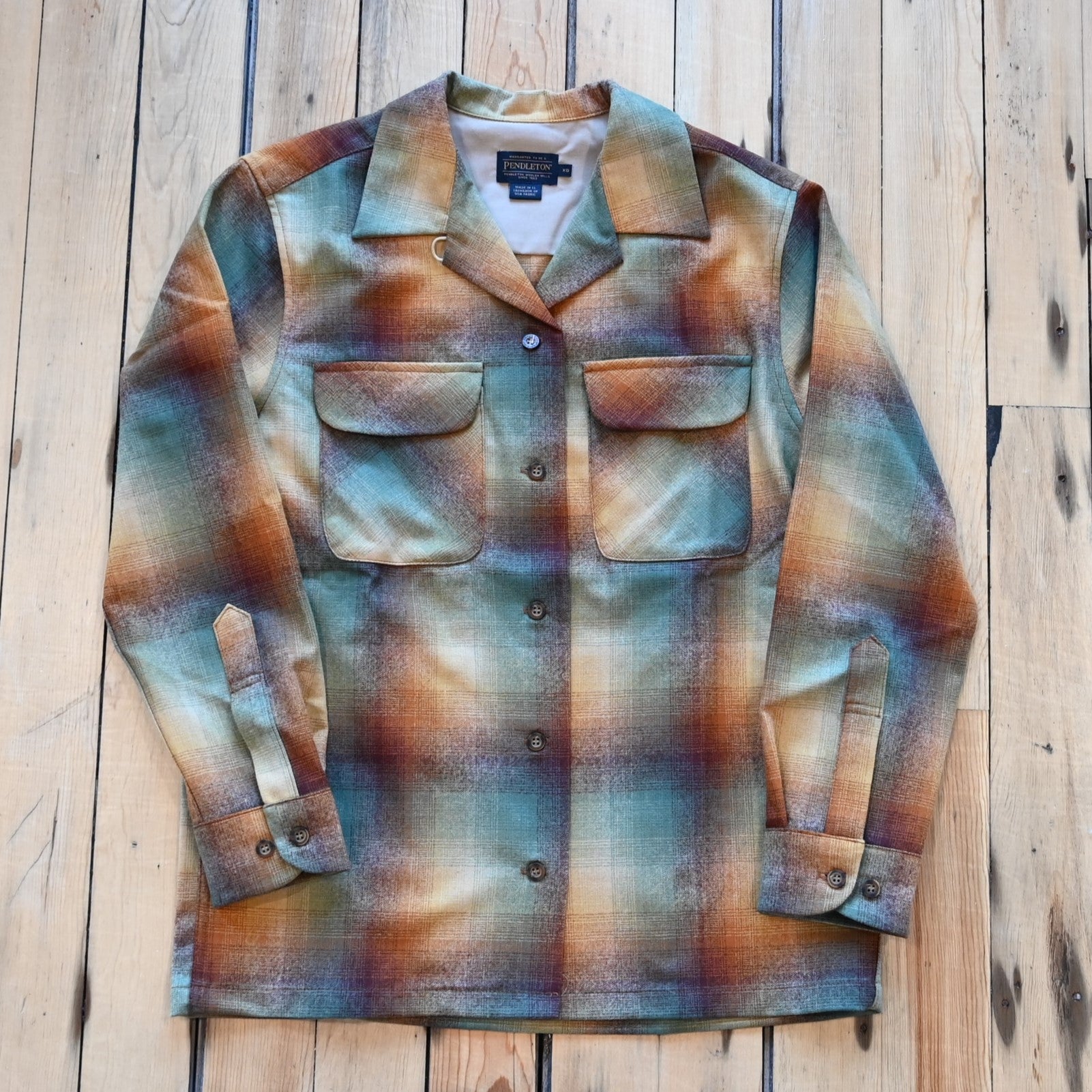 Pendleton Boyfriend Board Shirt Gold/Green Ombre Pendleton Boyfriend Board Shirt Gold/Green Ombre