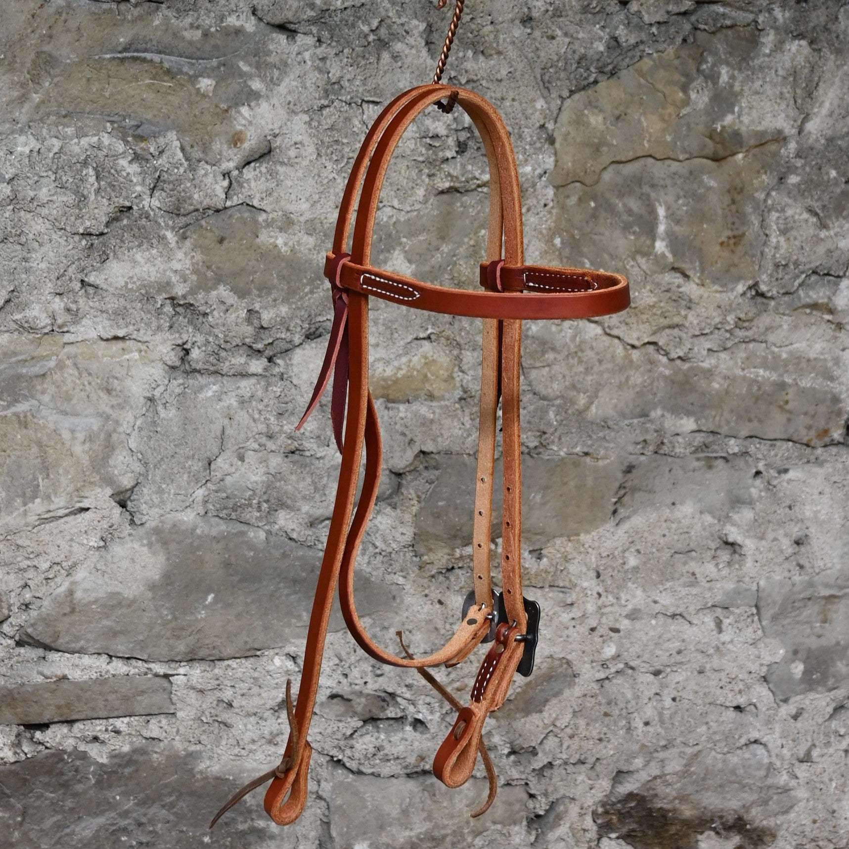 Browban Headstall With Single Steel and Scroll Buckle view of headstall