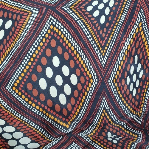 Cowboy Images 36x36 brown charmeuse wild rag with white “dots in a box” pattern