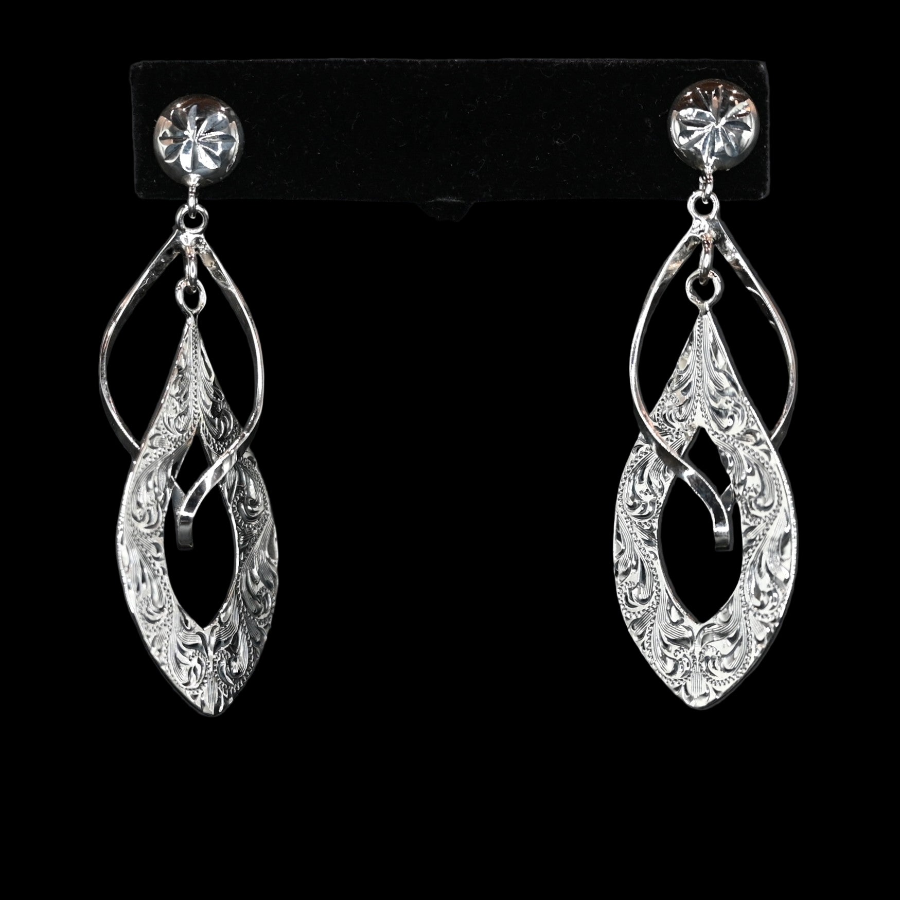 Vogt Silversmiths Seraphina sterling silver dangle earrings with concho post