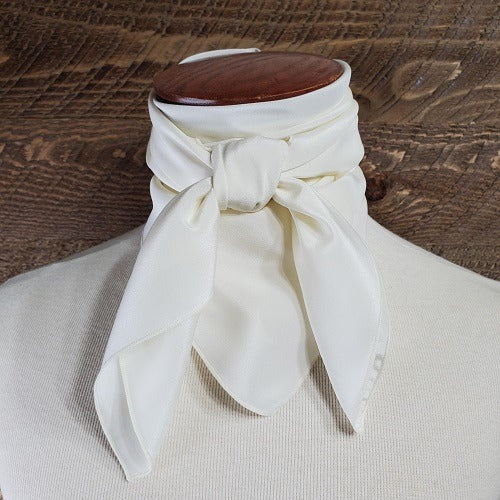 Cowboy Images Crepe de Chine Solid White Wild Rag 44x44