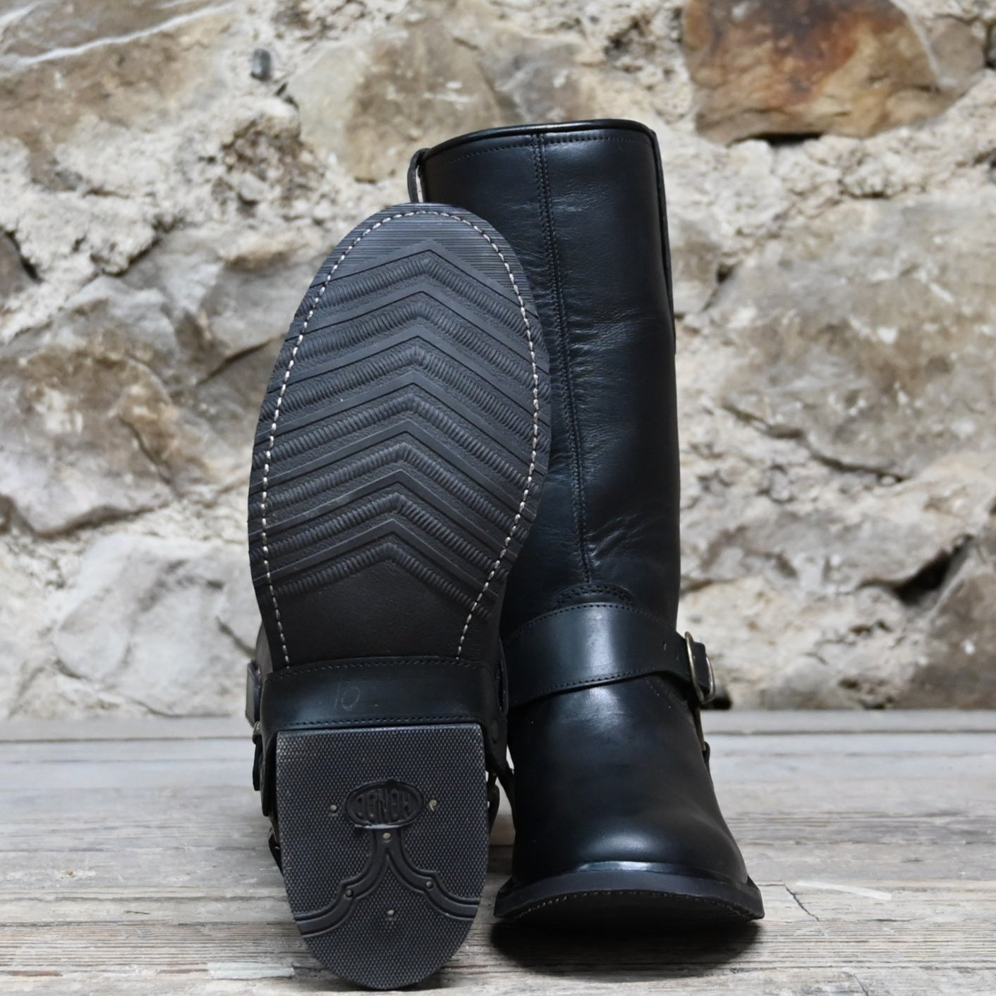 Hondo 12" Black Retan Boot – Wide Round Toe with Rugged Build