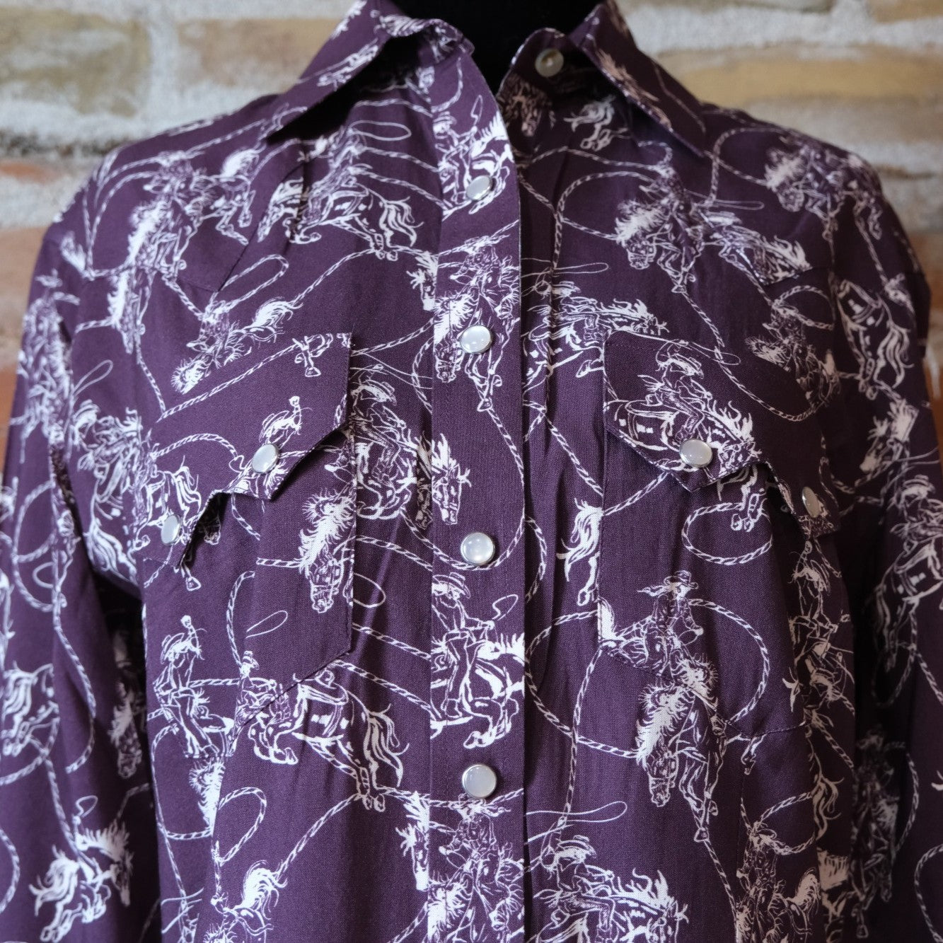 Rockmount Ladies Burgundy Western Print Shirt