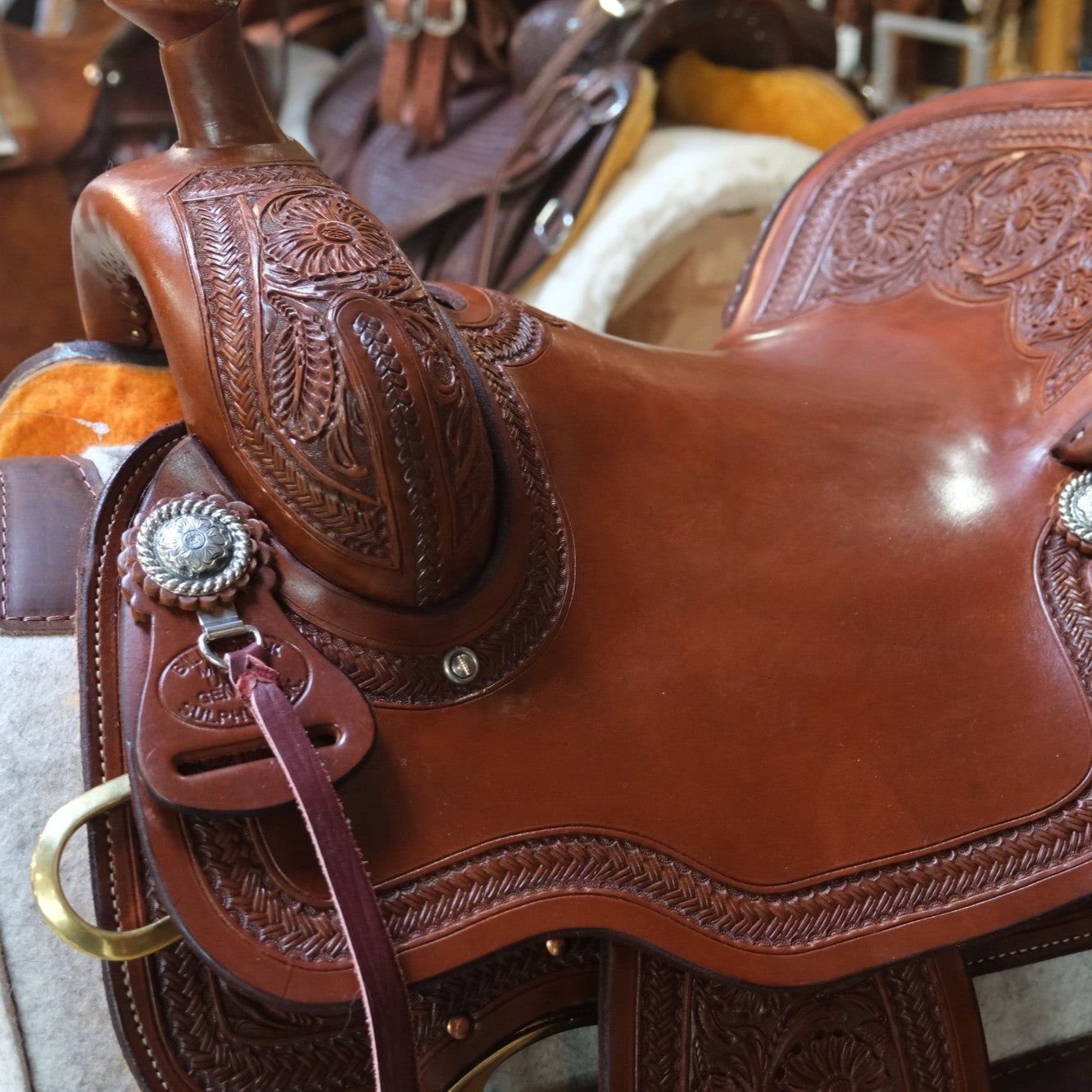 Billy Cook 15.5" All Around Hot Oiled Saddle - Desert Flower