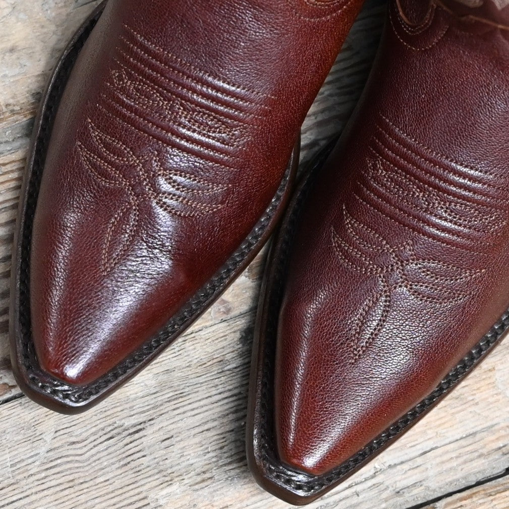 Hyer 9" NANETTE Cafe Chai goat leather boot