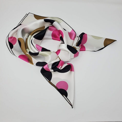 Cowboy Images Charmeuse Multi Color On White 22x22 wild rag