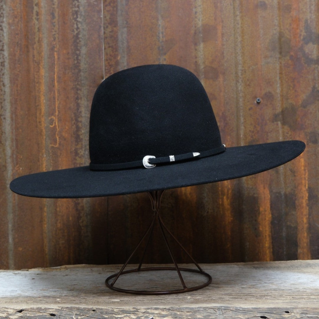 Tacchino 20X Reds black felt hat with a traditional open crown.