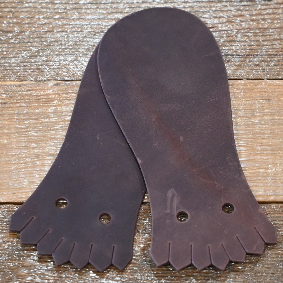 Nicks Boots mahogany leather false tongues kilties for packer style boots