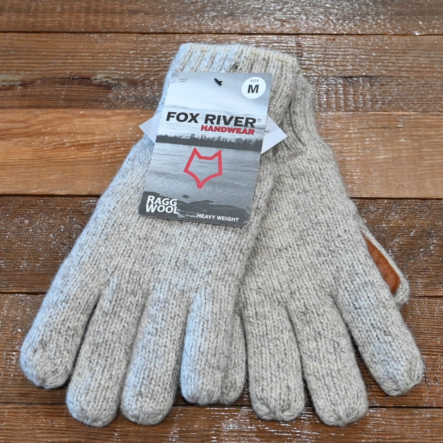 Fox River Brown Tweed 4-Layer Glove in medium size with wool-blend fabric and reinforced palms