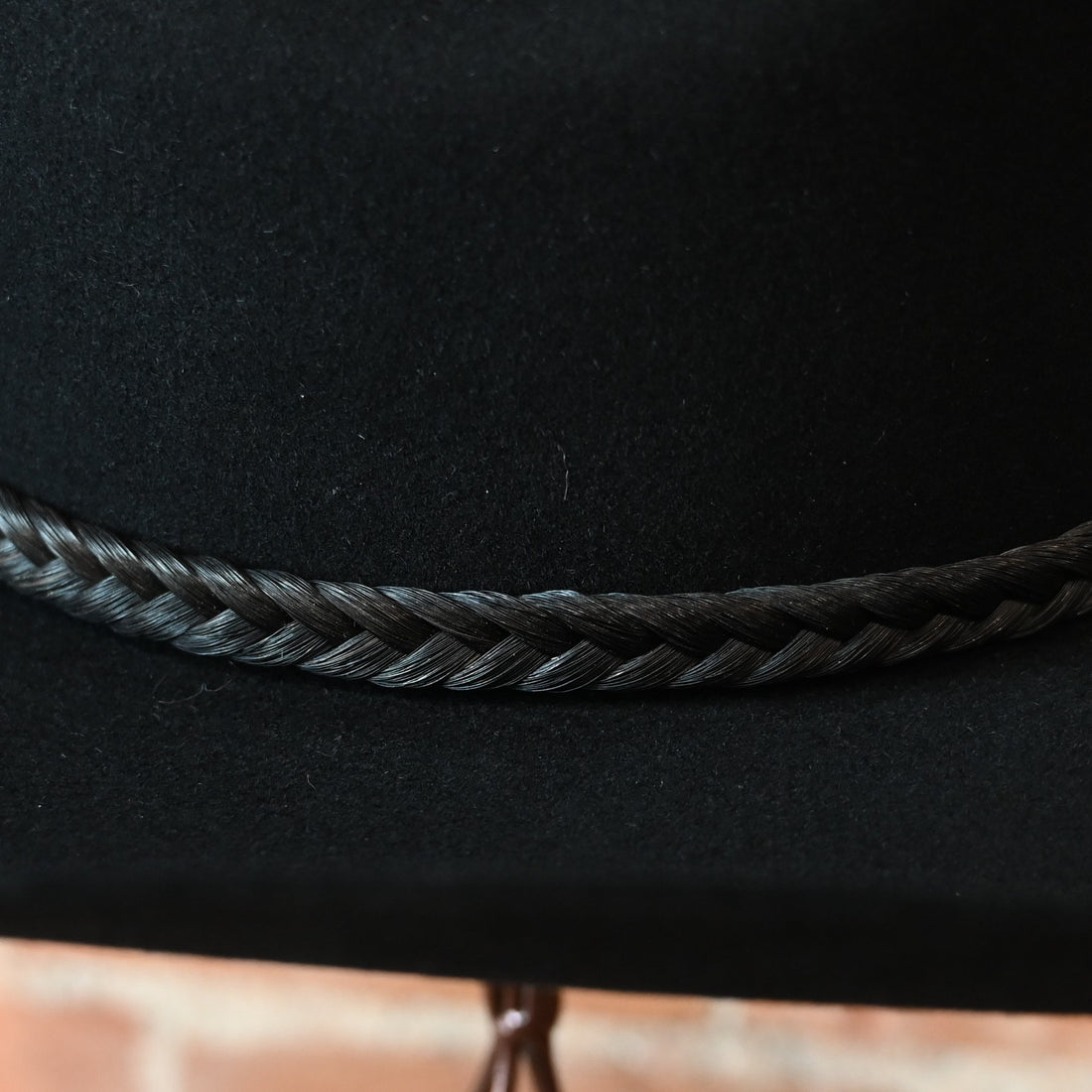Cowboy Collectibles Red Lodge black braided horsehair hatband with concho buckle and Western detail