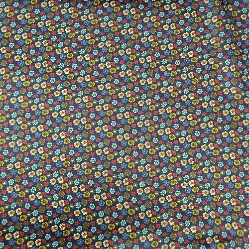 Cowboy Images Charmeuse Calico on Navy Wild Rag 36x36