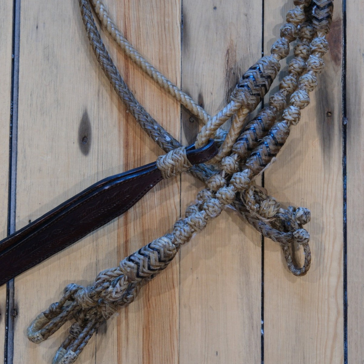 Traditional Rawhide 102" 8 Plait Romel Reins - Natural