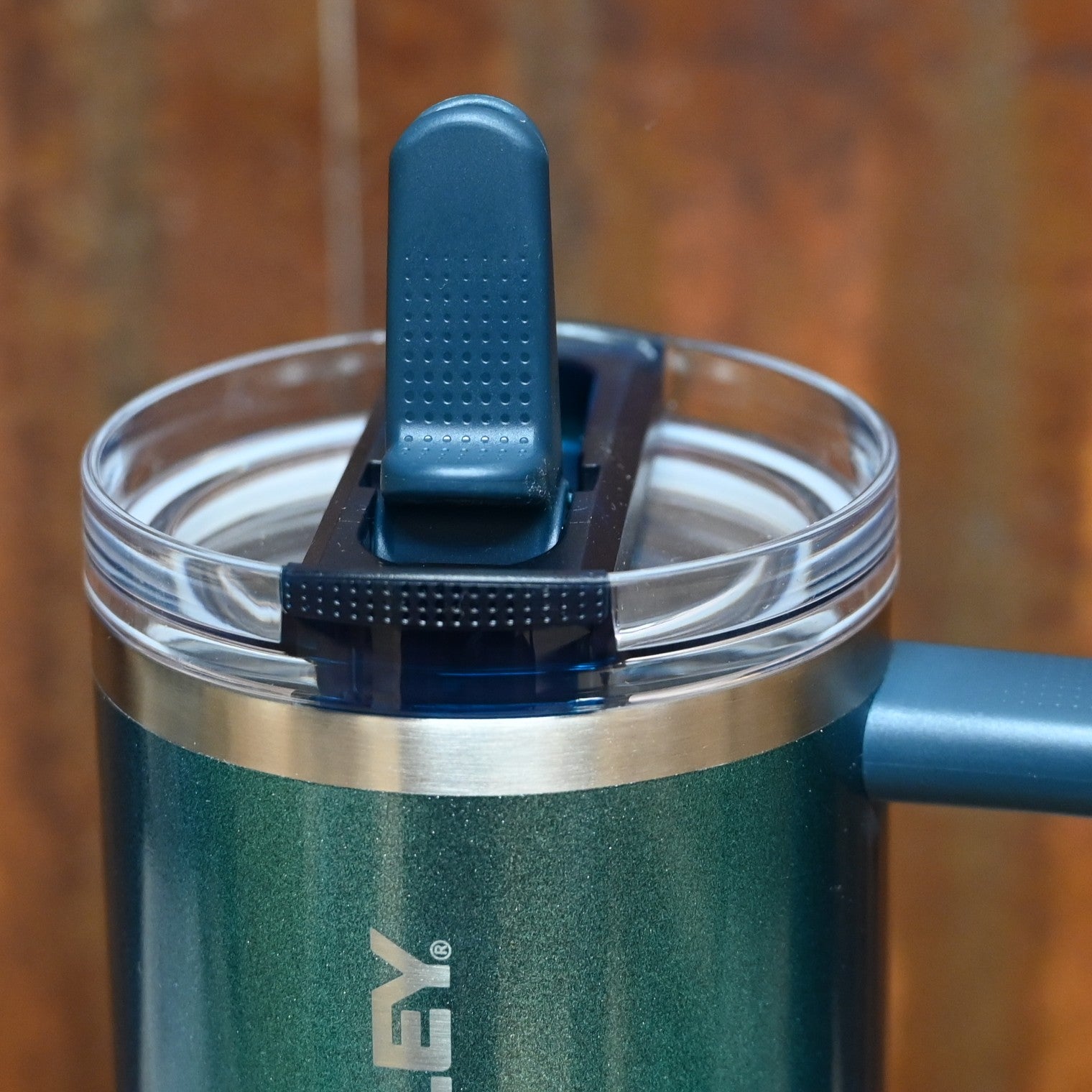 Stanley Quencher ProTour Flip Straw Tumbler 30 oz in Ponderosa Shimmer with flip straw lid and comfort-grip handle