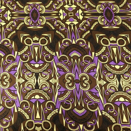 Cowboy Images Charmeuse Code Brown Wild Rag 44X44