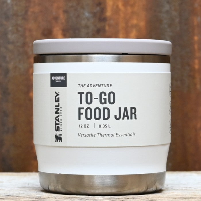 Stanley Adventure 12oz Food Jar 2.0 in Frost stainless steel with leakproof lid.
