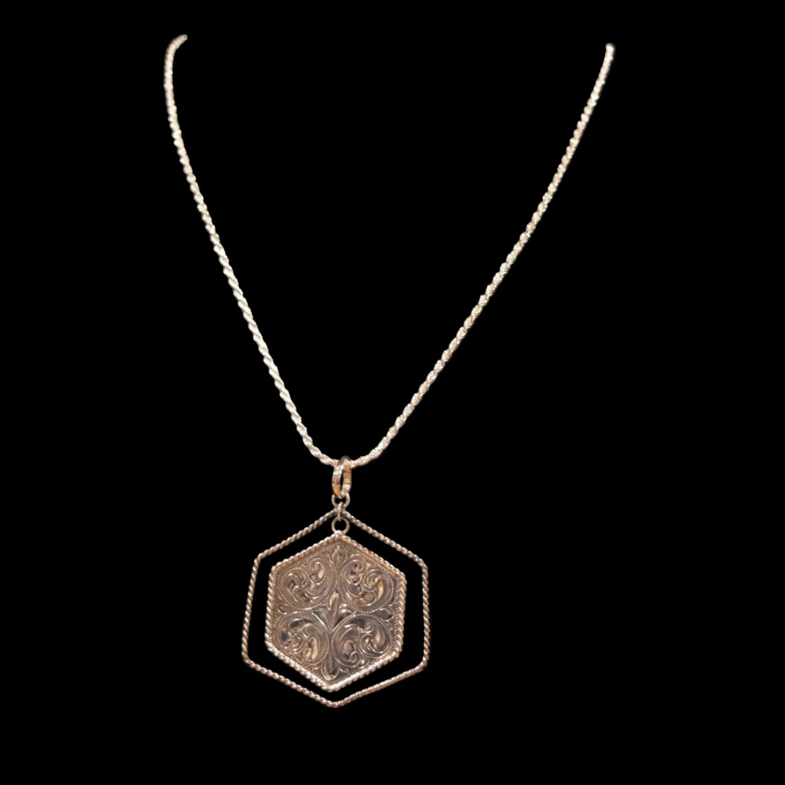 Vogt Silversmiths The Western Grace Pendant - Sterling Silver Hexagon Jewelry