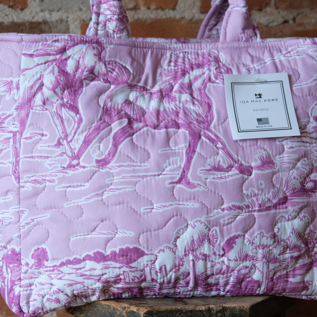 Ida Mae Home - Buffalo Toile Blossom Quilted Handbag