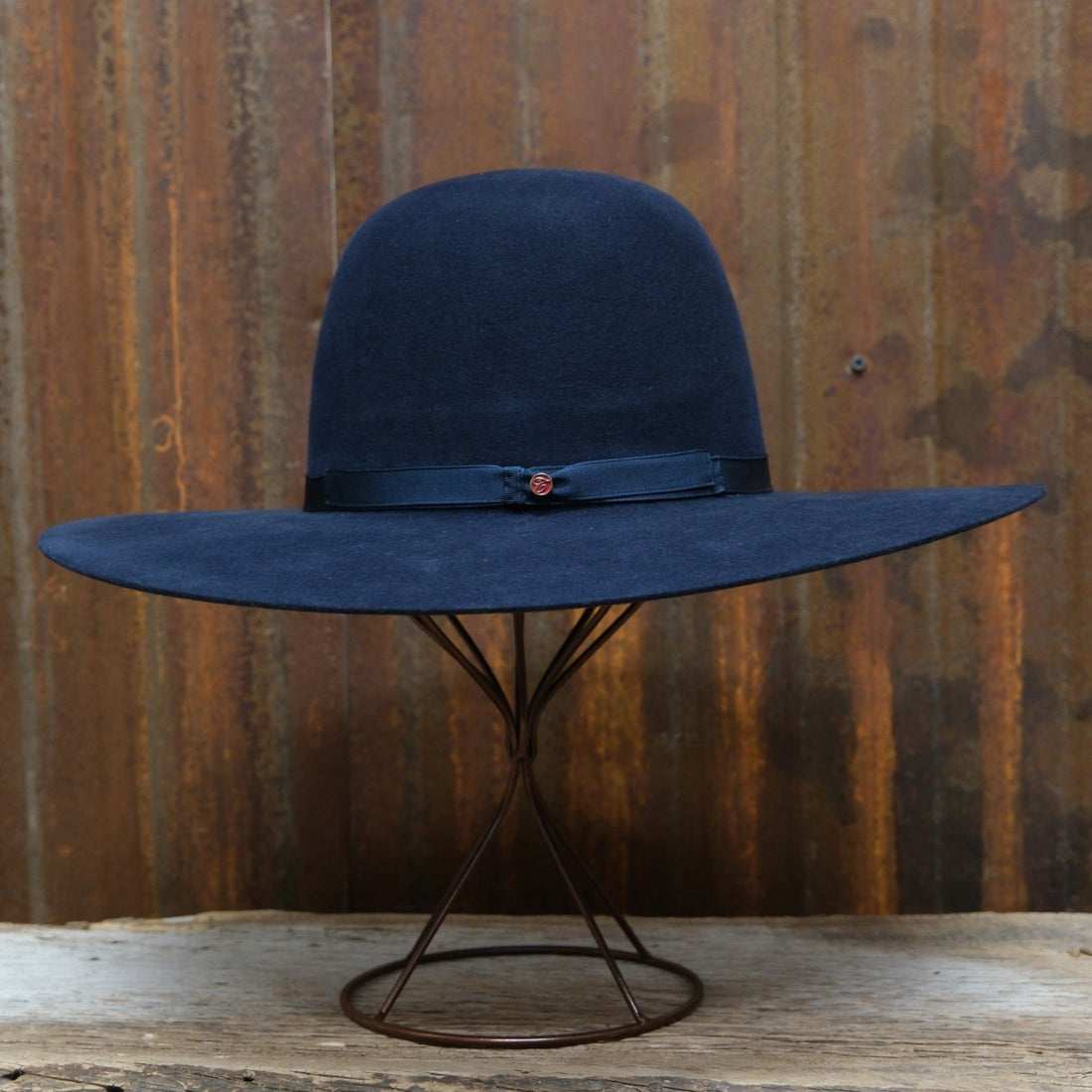 Tacchino Open Crown Western Hat in Blue