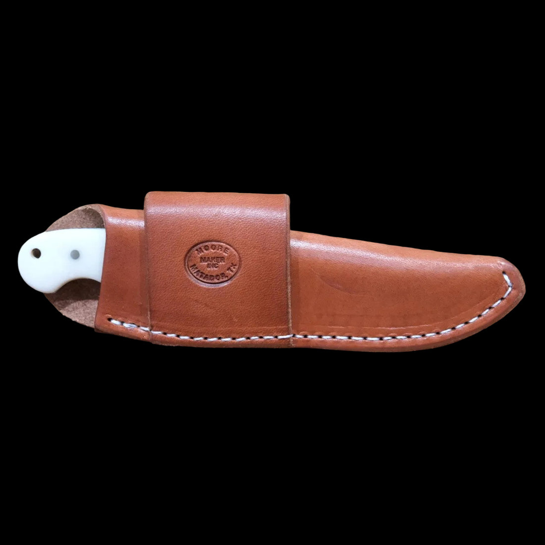 Moore Maker 6 1/4" Bull Cutter Knife - White Smooth Bone