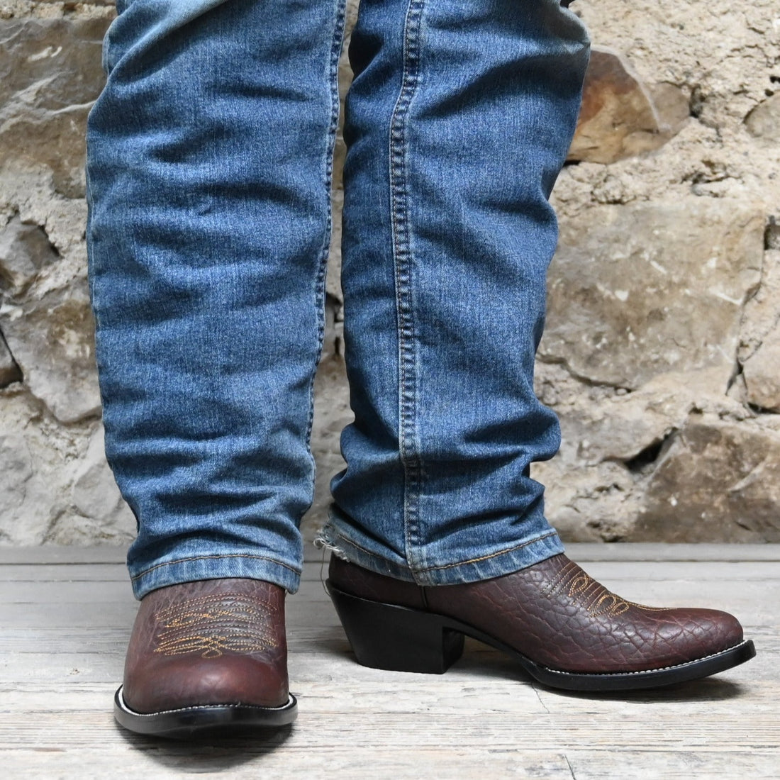 Nutted Calf Cognac Bison Boot on Custom "Duke" Last