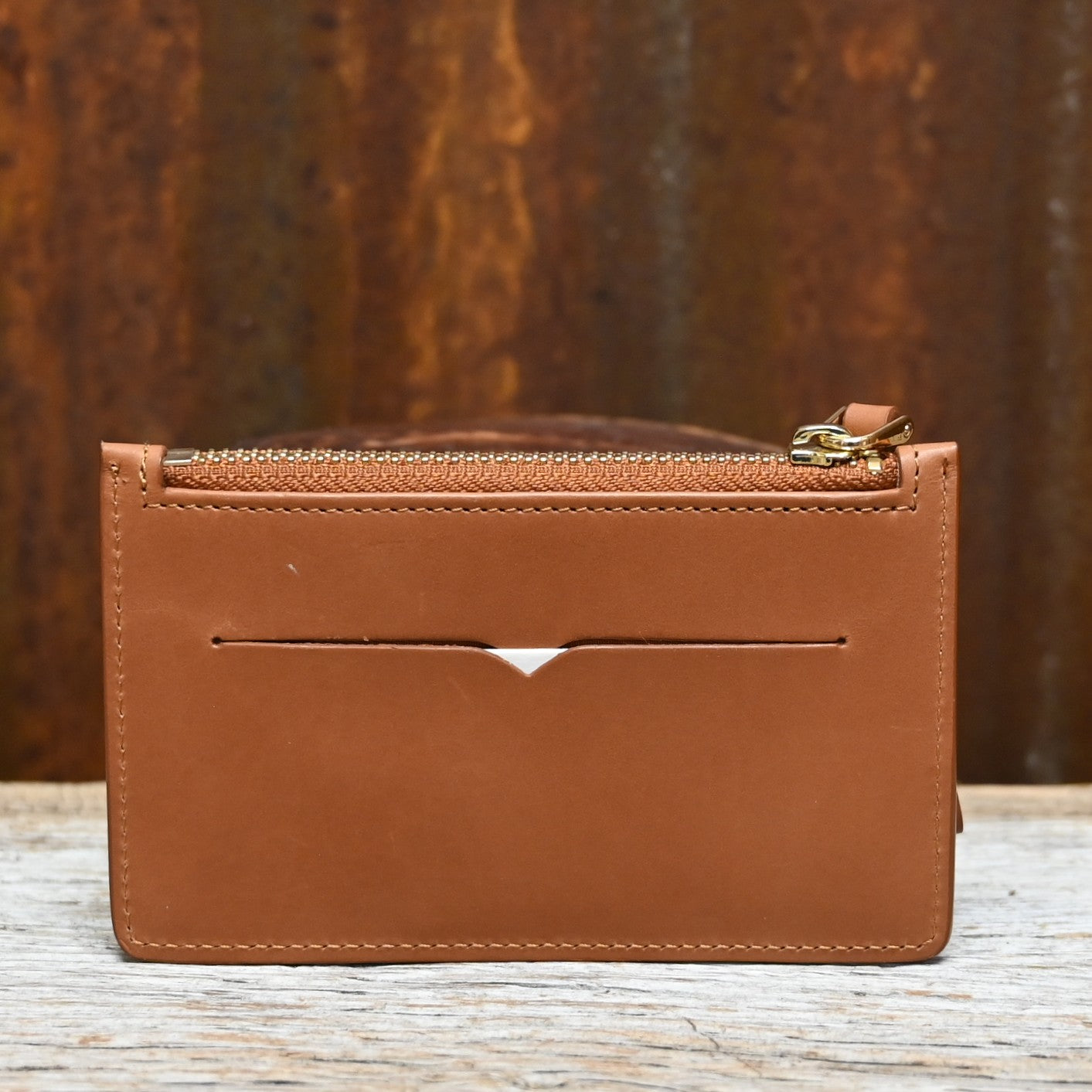 R.M. Williams City Zip Coin Purse in tan leather