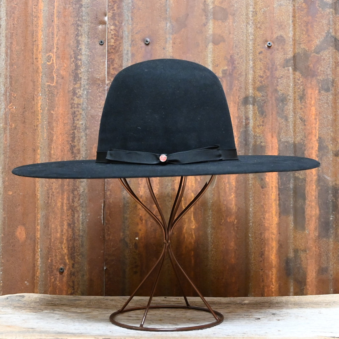 Tacchino Open Crown Western Hat in Black