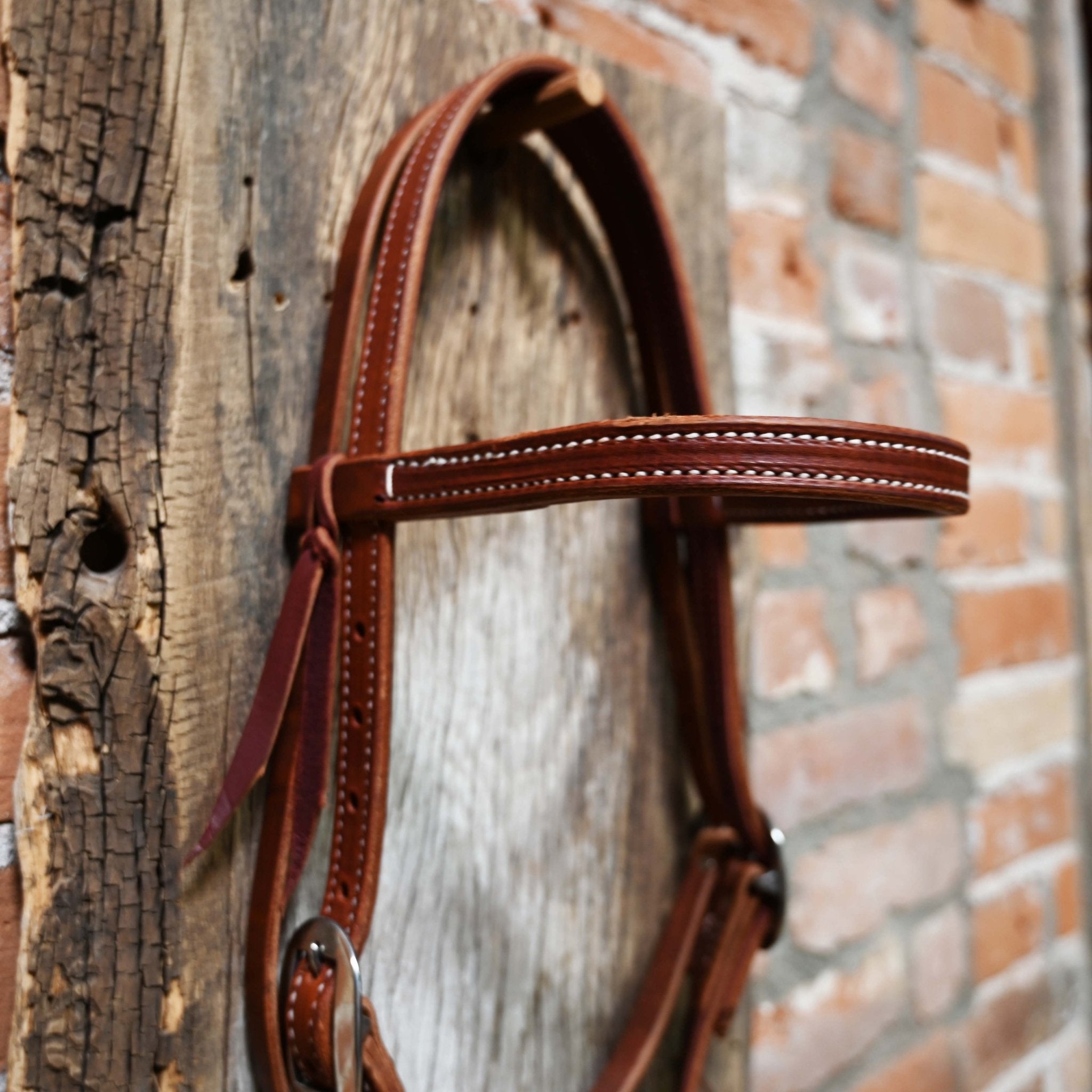 Berlin Custom Leather Double Stitched Browband Headstall