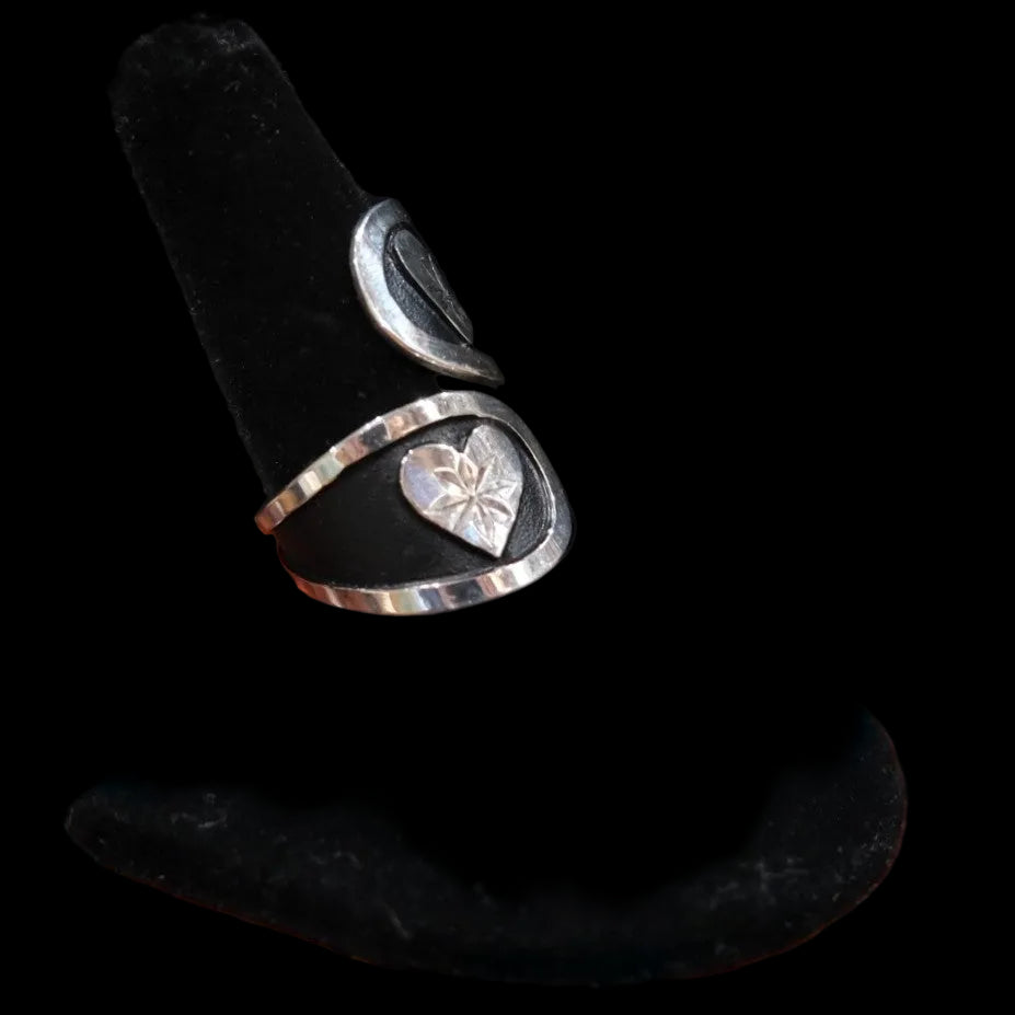 Vogt Silversmiths Engraved Heart Wrap Ring