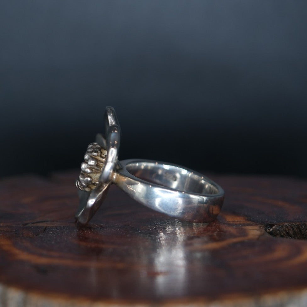 Ellie Thompson Sterling Silver Small Wild Rose Ring - Size 8