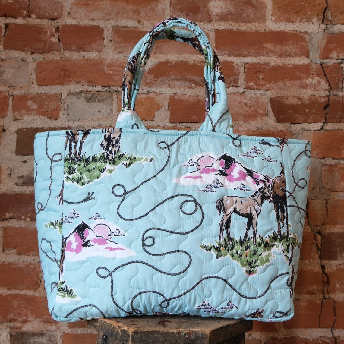 Ida Mae Home - Sierra Cowgirl Light Turquoise Quilted Handbag