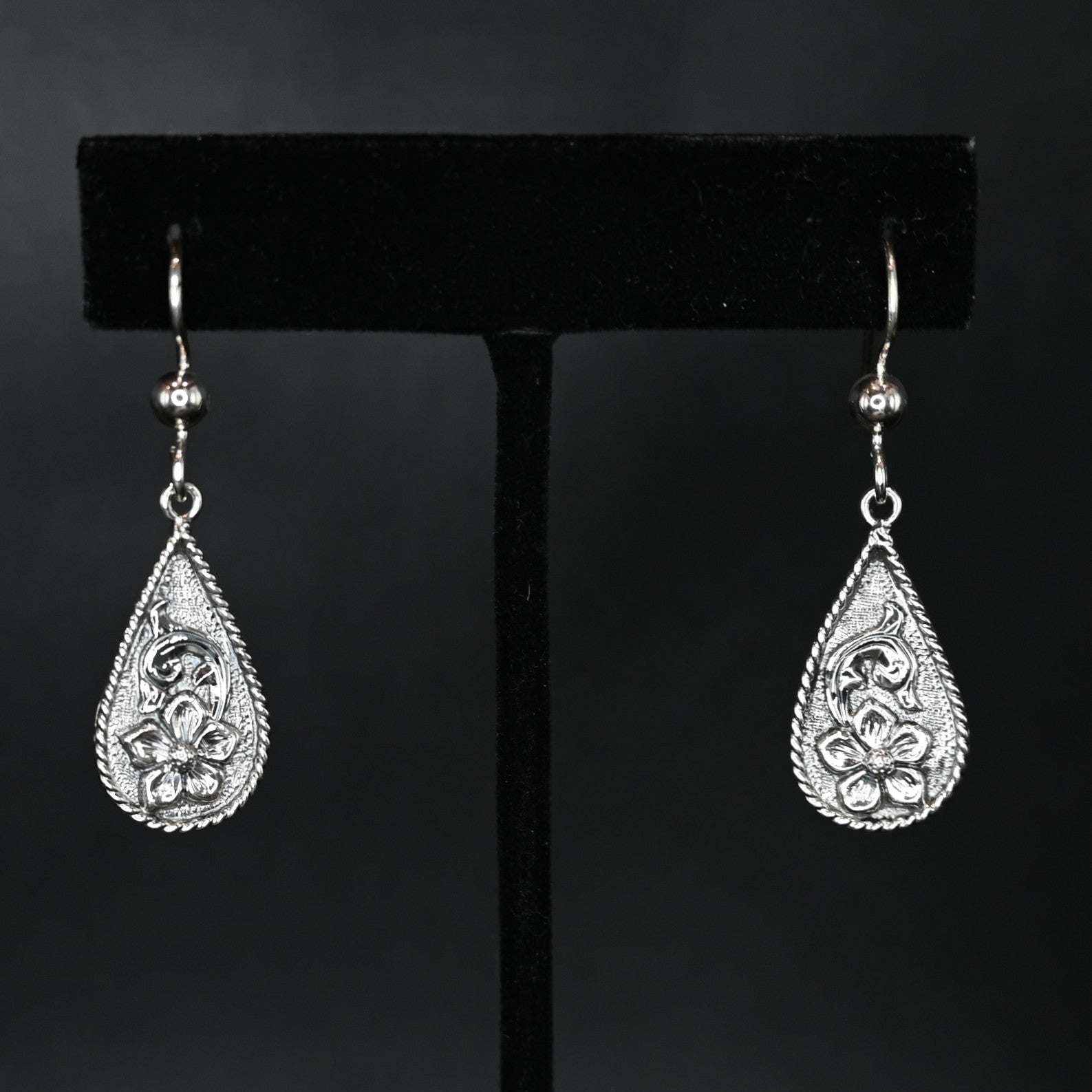 Vogt Silversmiths Florita Sterling Scroll Tear Drop Earrings