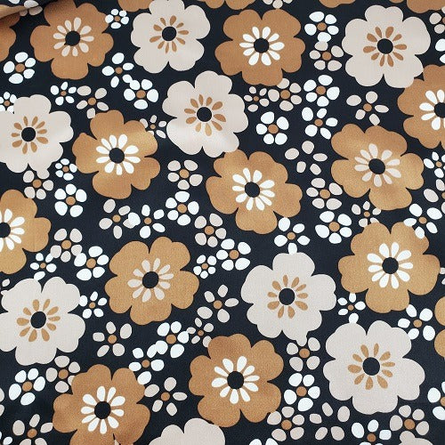 Cowboy Images Charmeuse Prairie Flower Brown 36x36 wild rag