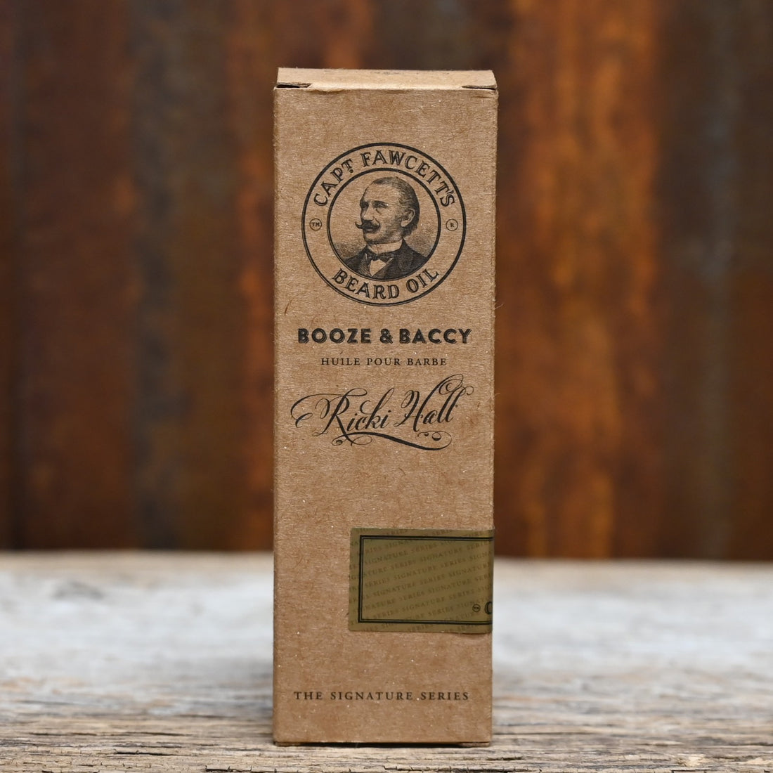 Captain Fawcett Booze & Baccy Beard Oil bottle — Ricki Hall edition with exotic tobacco & citrus scent