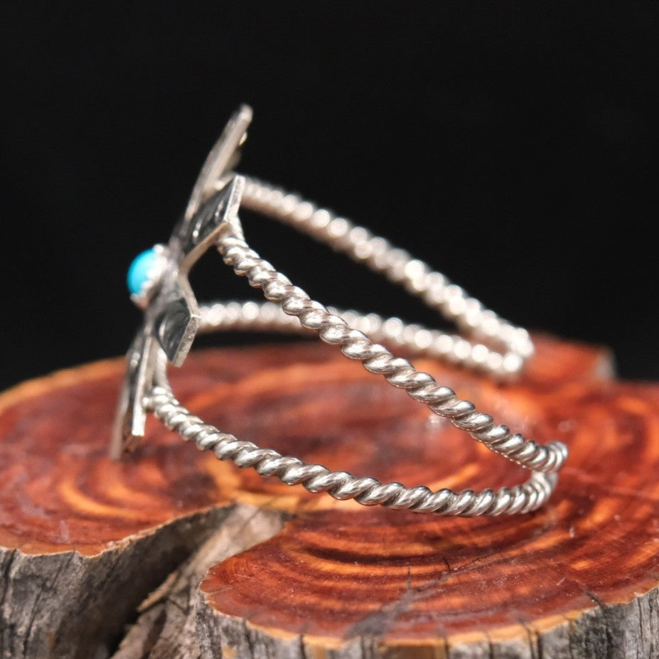 P Diamond Designs Engraved German Silver Spur Rowel Cuff