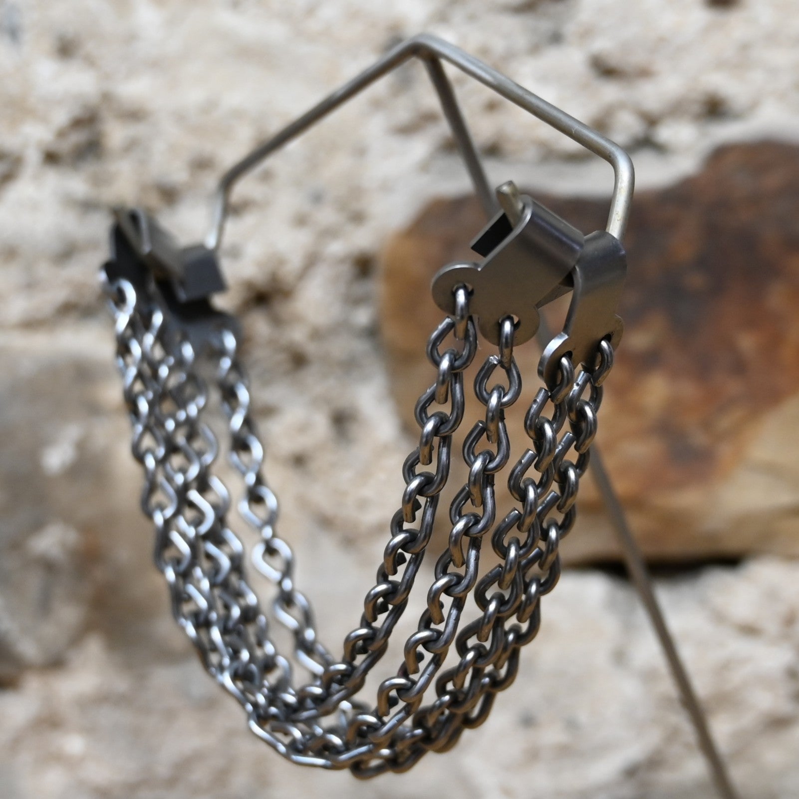 Jeremiah Watt heel chains set – steel extra-long link chain with clip attachment for spurs