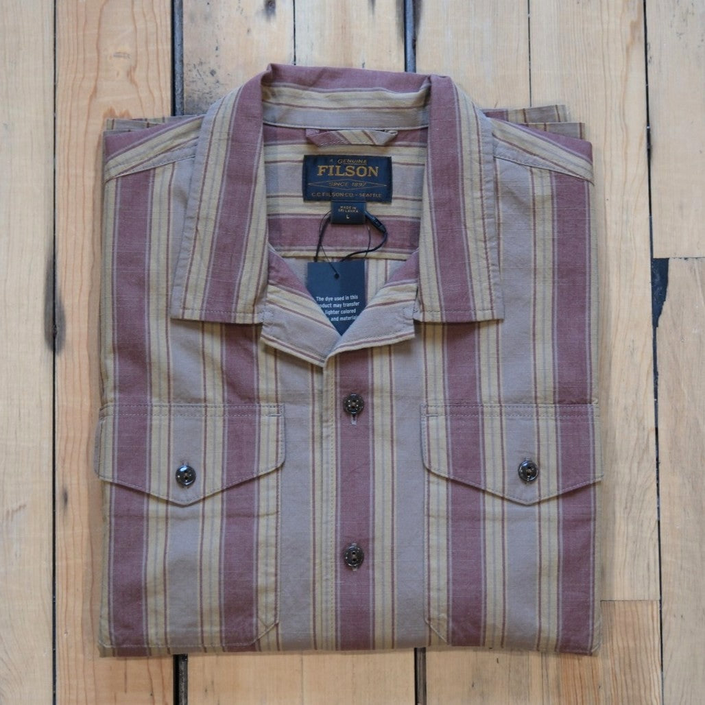 Filson Chambray Camp Shirt - Brick/Tan