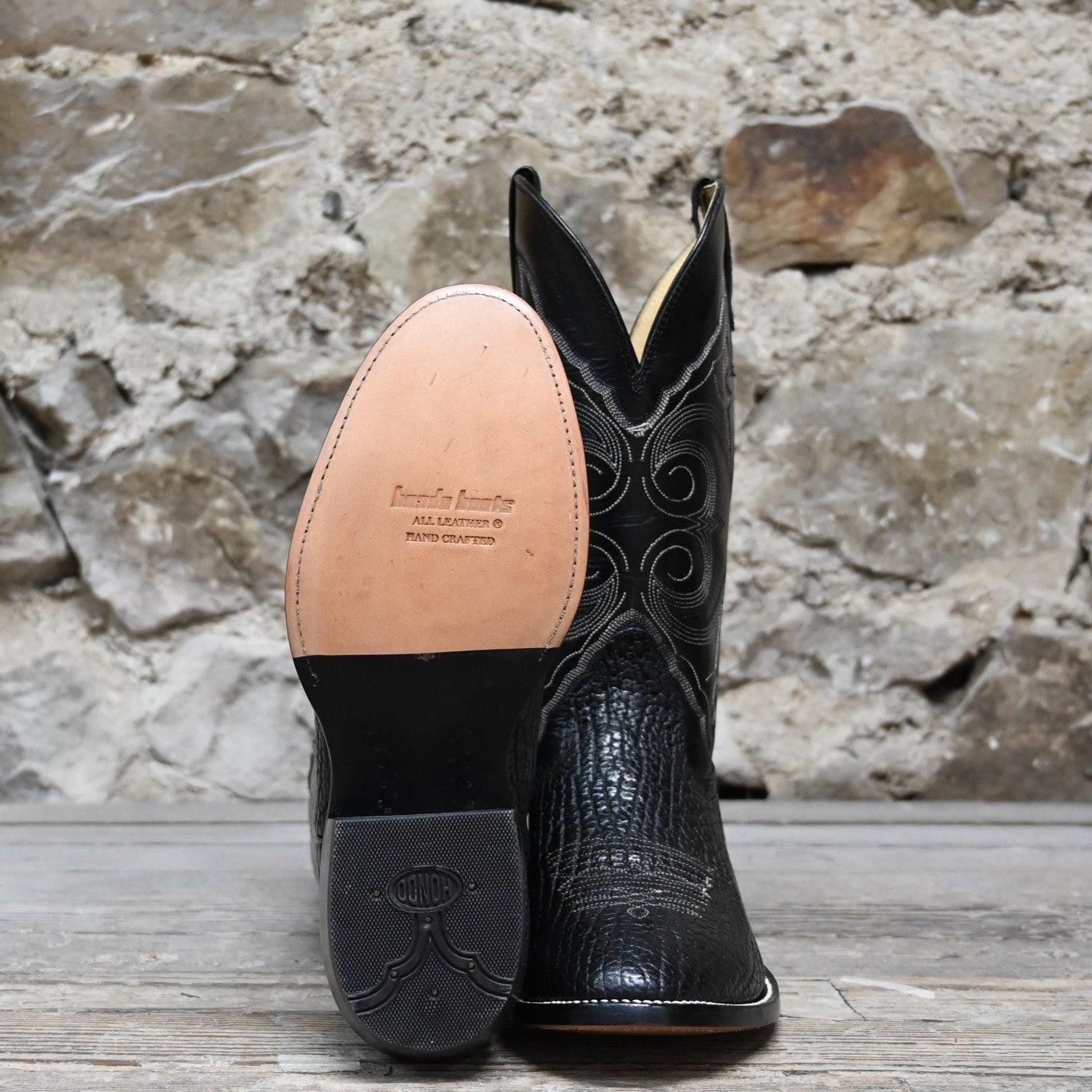 Hondo 13" Cowboy Boot – Black Top with Black Bullhide Vamp