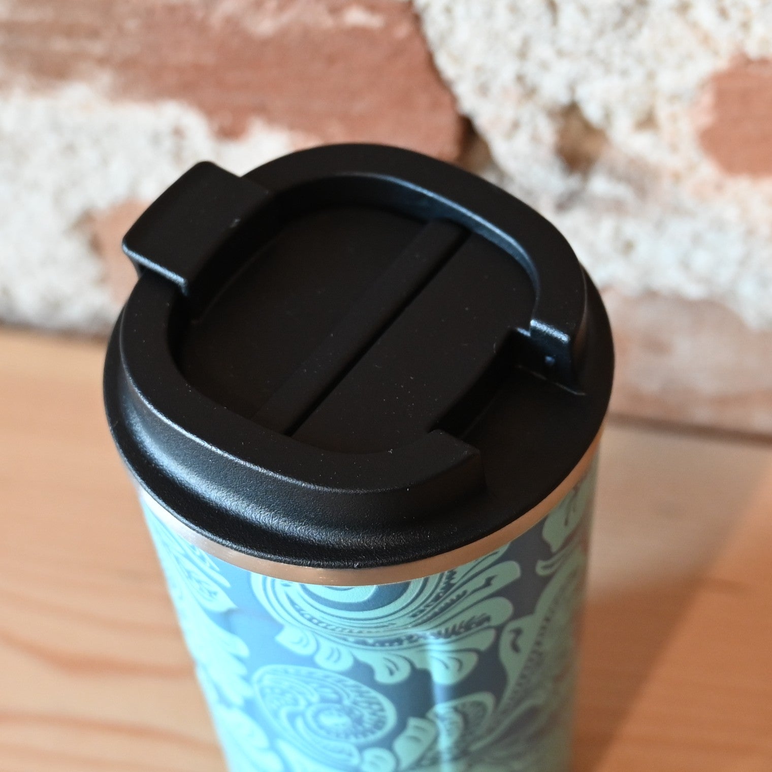 Myra Western Trail Brew stainless steel mug in turquoise design