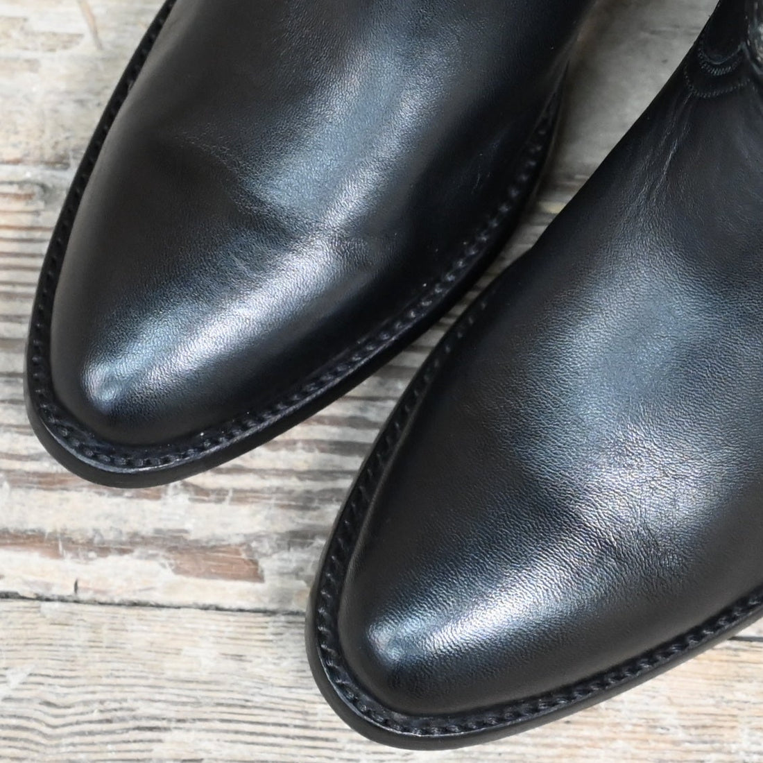 View of Stallion Ladies 9" Peewee Boot – Black Calf with Moonburst Inlay &