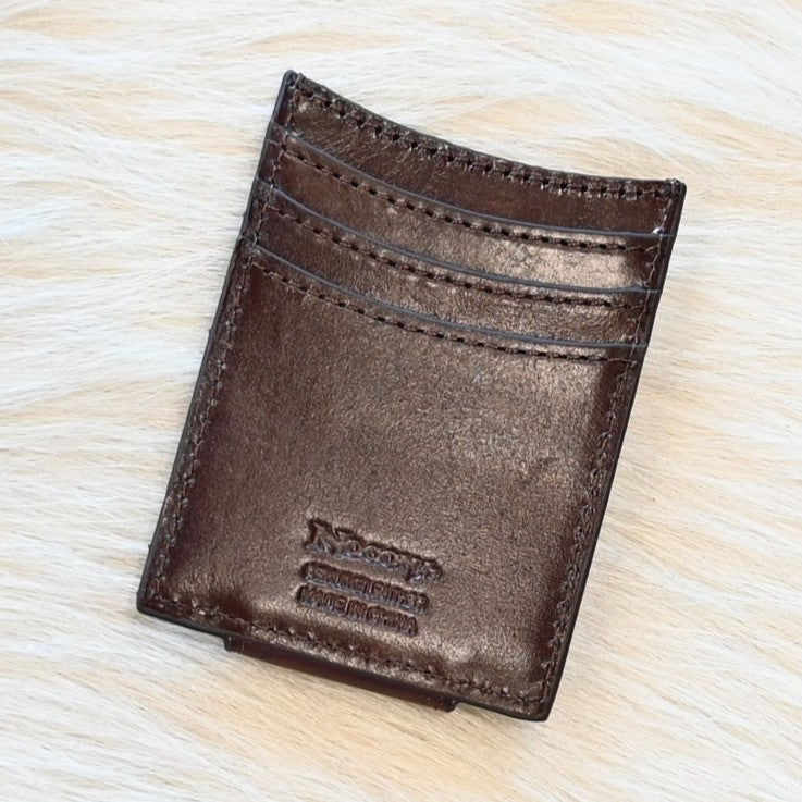 View of Back of Leather Card Case with Card Organizer.