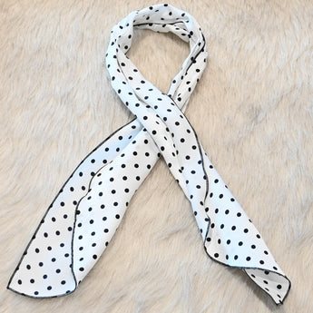 Cowboy Images Charmeuse 3/16" Black Dot on White