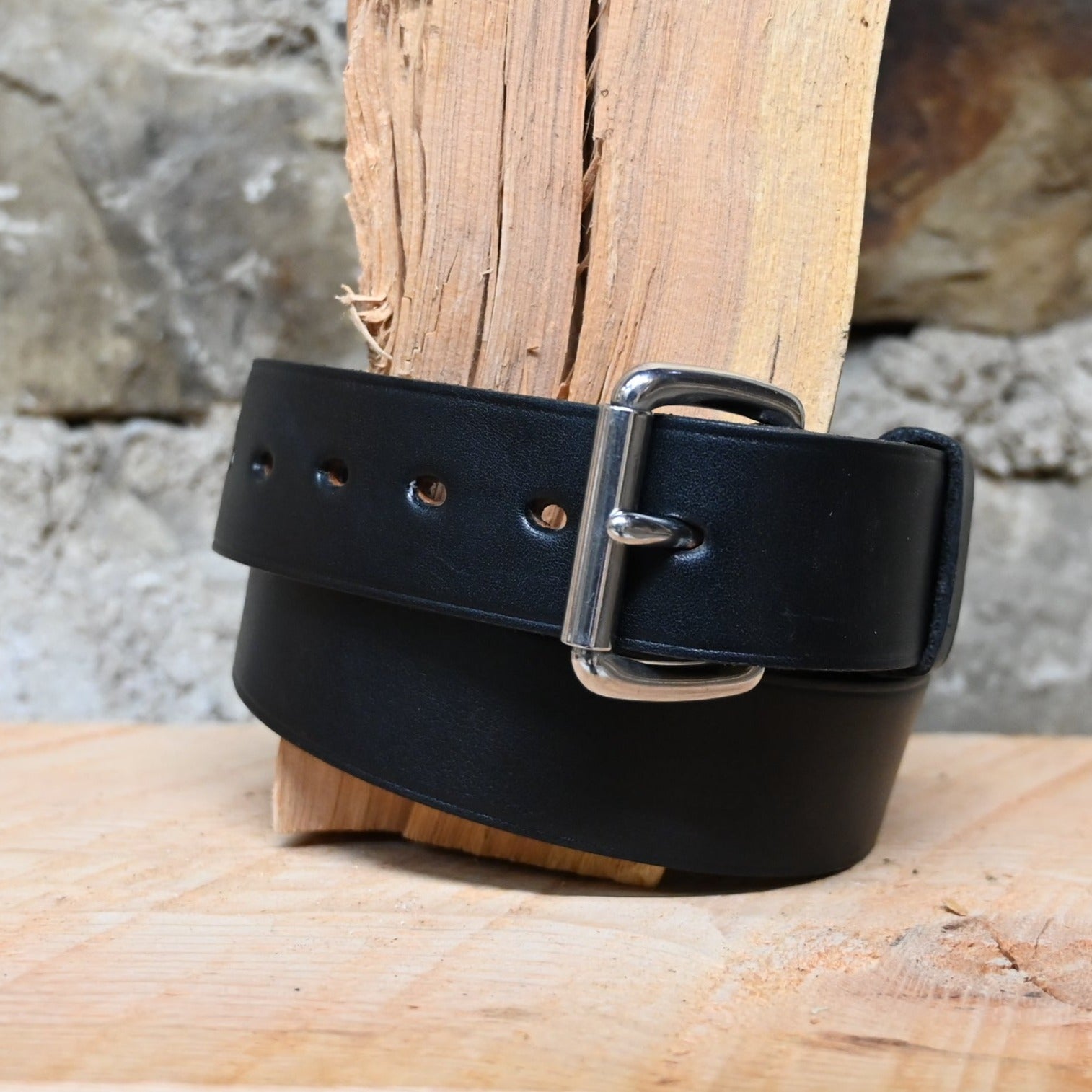 1.5 Unlined Black Belt view of belt