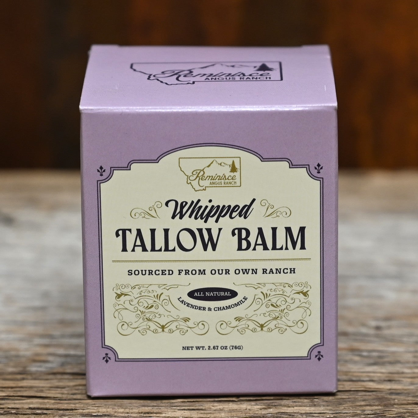 Jar of Reminisce Lavender & Chamomile Whipped Tallow Balm, Montana-made, floral blend