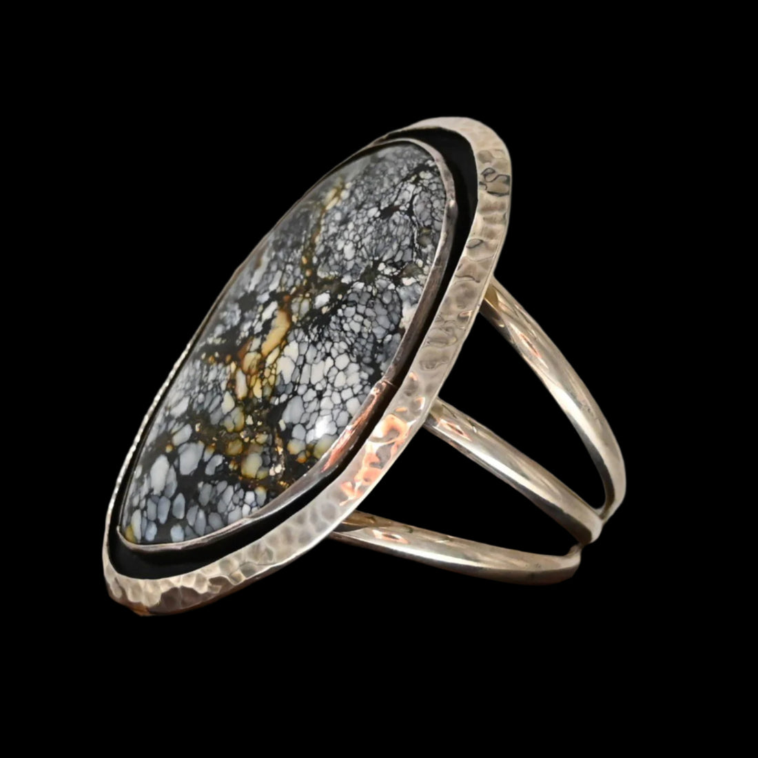 View of bracelet Chinese Turquoise Stone Cuff Bracelet