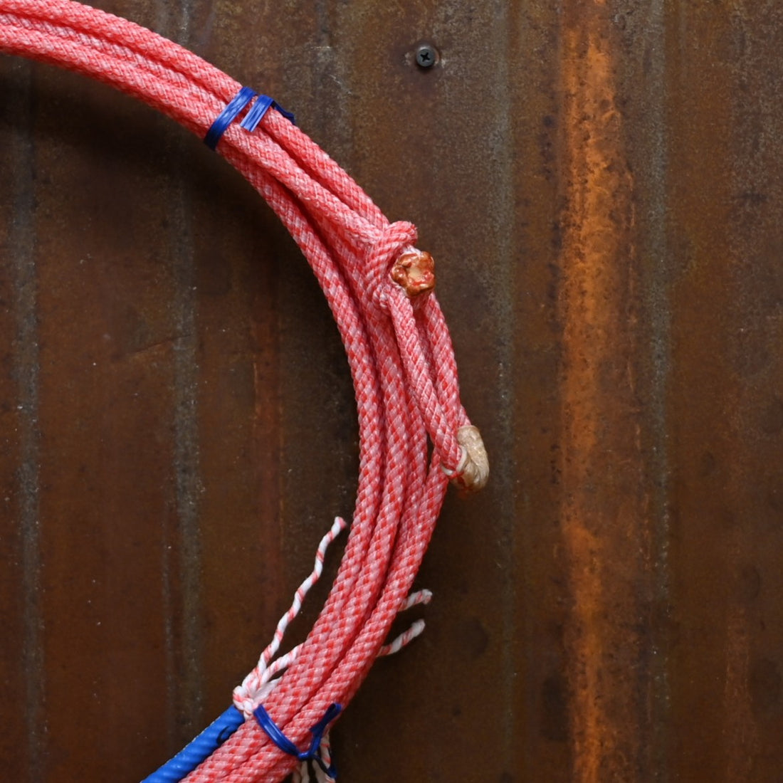 Ricky Bobby Red Rancher Rope, 40′ 5-strand nylon/poly blend with red pattern