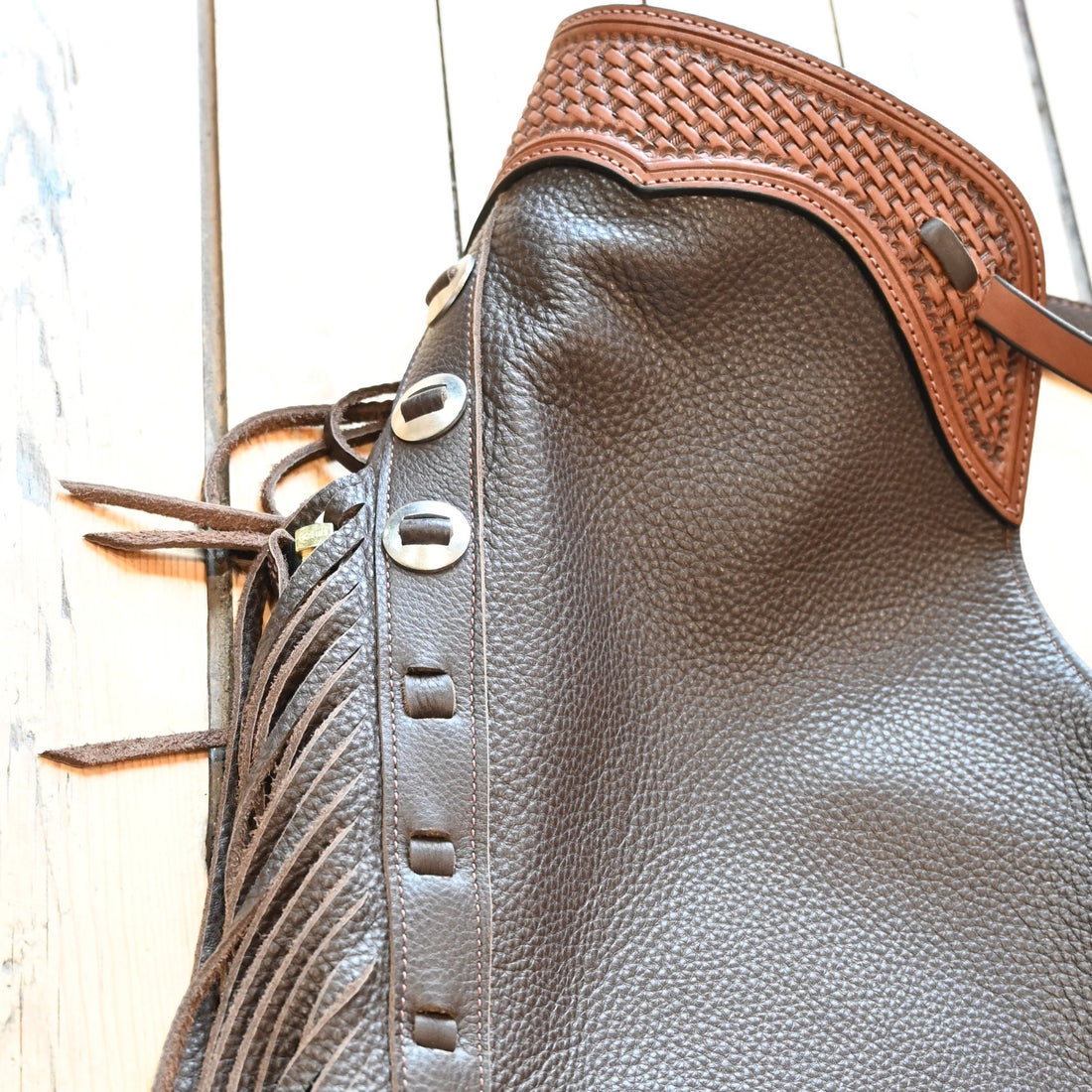 View of K Bar J Versatility Borderline Chap with Pocket in Size XL