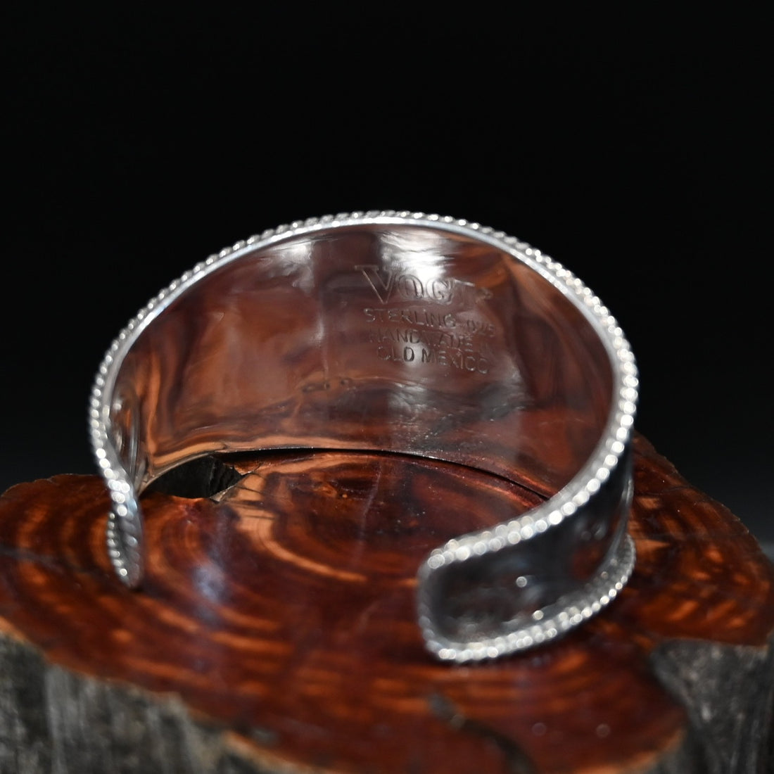 Vogt Silversmiths Cuff With Cross and Turquoise in Center