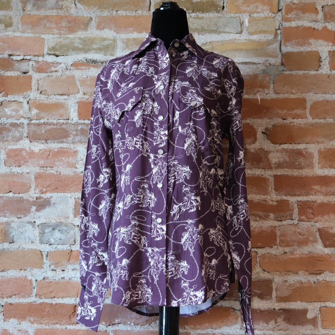 Rockmount Ladies Burgundy Western Print Shirt