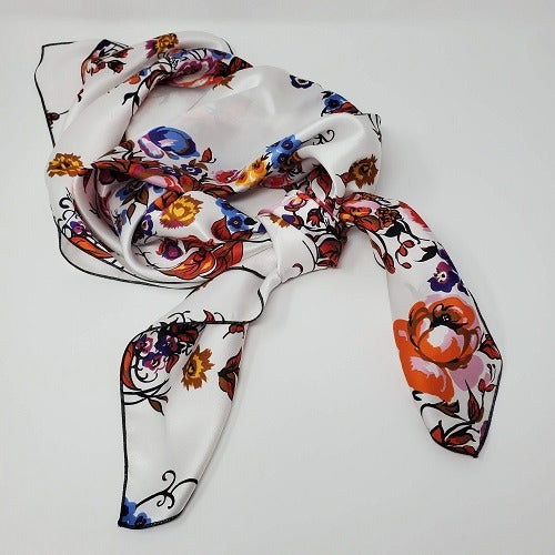 Cowboy Images Charmeuse Bouquet White 44x44