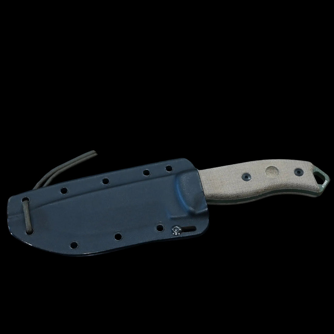 2018 ESEE-5 serrated fixed blade knife with OD green coated blade, micarta handle, and MOLLE sheath